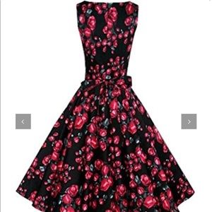 Black dress white rose design